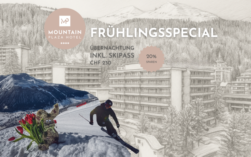 Sparen Sie 20% mit dem Frühlingsspecial des Mountain Plaza Hotel Davos